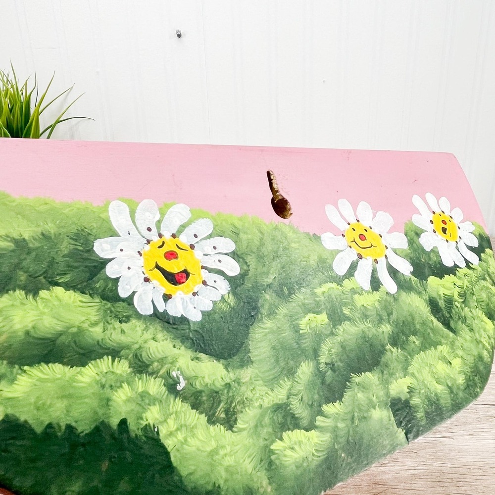 Vintage Wooden Shelf with Painted Bee & Daisies: Play Haus Whimsical Decor - Picture 10 of 14